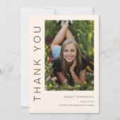 Modern Simple Afstuderen Photo Afstuderen Bedankkaart (Voorkant)