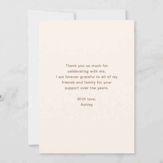 Modern Simple Afstuderen Photo Afstuderen Bedankkaart (Achterkant)