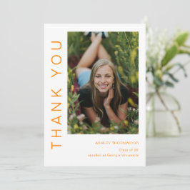 Modern Simple Afstuderen Photo Afstuderen Bedankkaart