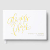 Modern Simple Always And Forever Script Wedding Gastenboek (Voorkant)