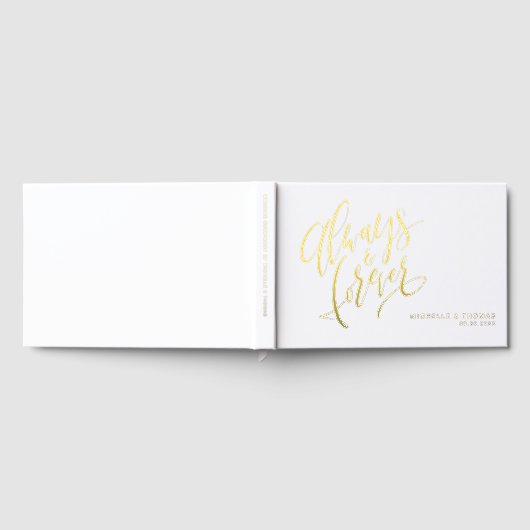 Modern Simple Always And Forever Script Wedding Gastenboek (Volledig)