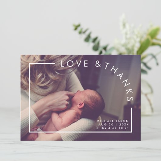 Modern Simple Arch Liefde & Bedankt Baby shower Fo (Staand voorkant)