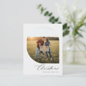 Modern Simple Arch Merry Christmas Family Photo Feestdagenkaart (Staand voorkant)