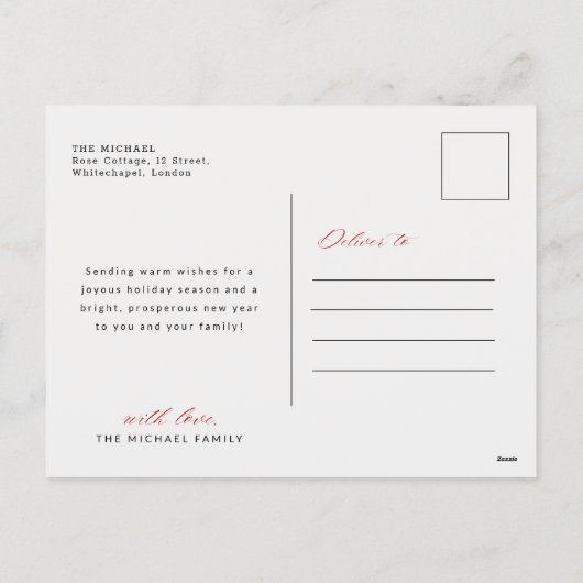 Modern Simple Arch Merry Christmas Family Photo Feestdagenkaart (Achterkant)