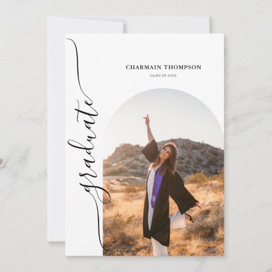 Modern Simple Arch Photo Afstuderen Kaart (Voorkant)