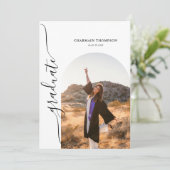 Modern Simple Arch Photo Afstuderen Kaart (Staand voorkant)