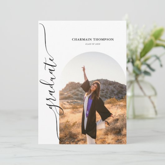 Modern Simple Arch Photo Afstuderen Kaart (Staand voorkant)