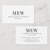 Modern Simple Architect Typografie Visitekaartje (Voorkant / Achterkant)