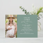 Modern Simple Baby shower by Mail Photo Sage Kaart (Staand voorkant)