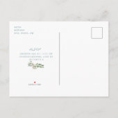 Modern Simple Baby shower Photo Blauwgroen Uitnodiging Briefkaart (Achterkant)