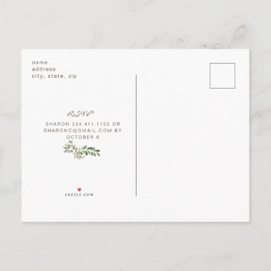 Modern Simple Baby shower Photo Pink Champagne Uitnodiging Briefkaart (Achterkant)