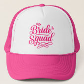 Modern Simple Bachelorette Bride Squad Pink Text Trucker Pet (Voorkant)