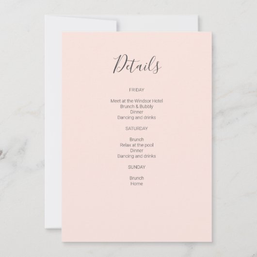 Modern Simple Bachelorette Weekend Kaart (Achterkant)