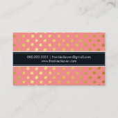 MODERN SIMPLE BADGE trendy gouden folie spot koraa Visitekaartje (Achterkant)