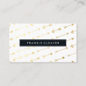 MODERN SIMPLE BADGE trendy pijlpatroon gouden foli Visitekaartje (Voorkant)
