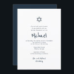 Modern   Simple Bar Mitzvah Kaart<br><div class="desc">Bestaat uit een afspeelbaar script en een serif typografie; Allemaal tegen een achtergrond van witte achtergrond. 

Dit wordt ontworpen door de Uitgezochte Leveringen van de Partij,  exclusief voor Zazzle.

Hier beschikbaar:
http://www.zazzle.com/selectpartysupplies</div>