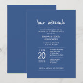 Modern + Simple Bar Mitzvah Kaart (Voorkant / Achterkant)