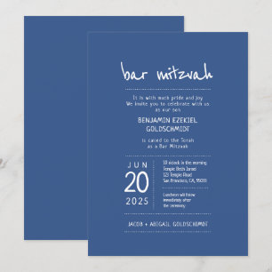 Modern + Simple Bar Mitzvah Kaart