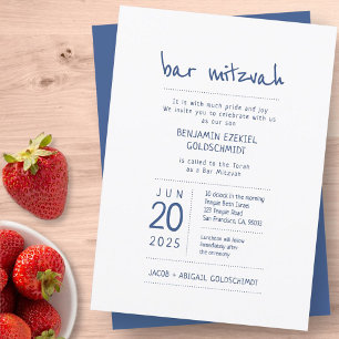 Modern + Simple Bar Mitzvah Kaart