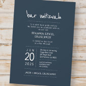 Modern + Simple Bar Mitzvah Kaart