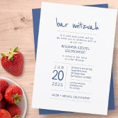 Modern + Simple Bar Mitzvah Kaart