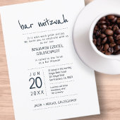 Modern + Simple Bar Mitzvah Kaart