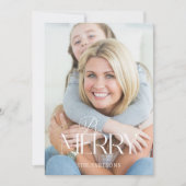 Modern Simple Be Merry Typography 1 Photo Feestdagenkaart (Voorkant)