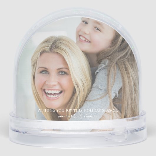 Modern Simple Be Merry Typography 1 Photo Sneeuwbol (Achterkant)