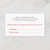 Modern Simple Beauty Hair Salon Coupon (Achterkant)