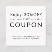 Modern Simple Beauty Salon Discount Coupon (Voorkant)