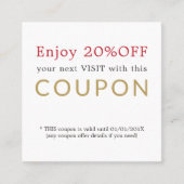 Modern Simple Beauty Salon Discount Coupon (Voorkant)