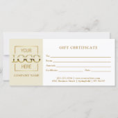 Modern Simple Beige Business Logo Gift Certificate (Voorkant)