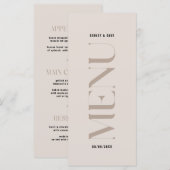 Modern Simple Beige Edge Wedding Menu (Voorkant / Achterkant)