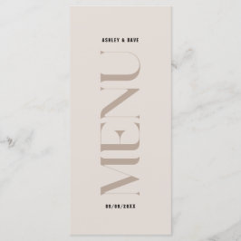 Modern Simple Beige Edge Wedding Menu