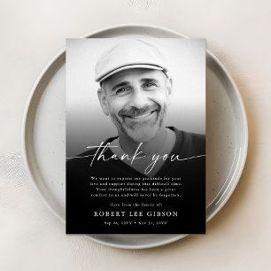 Modern Simple Bereavement Sympathie Funeral Foto Bedankkaart