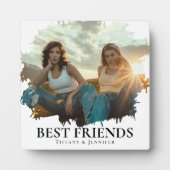 Modern SImple Beste vrienden Foto & Name Fotoplaat (Voorkant)