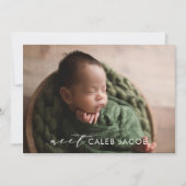 Modern Simple Big Photo Newborn Annountion Aankondiging (Voorkant)