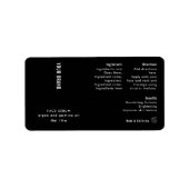 Modern Simple Black 1oz 30ml Cosmetic Bottle Label (Voorkant)