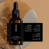 Modern Simple Black 1oz 30ml Cosmetic Bottle Label