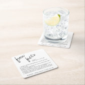 Modern Simple Black and White Facts Wedding Kartonnen Onderzetters (Insitu)