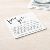 Modern Simple Black and White Facts Wedding Kartonnen Onderzetters (Schuin)