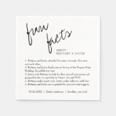 Modern Simple Black and White Facts Wedding Servet (Voorkant)