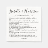 Modern Simple Black and White Facts Wedding Servet (Voorkant)