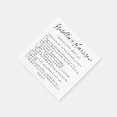 Modern Simple Black and White Facts Wedding Servet (Hoek)