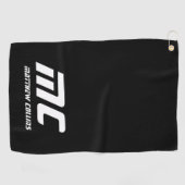 Modern Simple Black and White Masculine Monogram Golfhanddoek (Horizontaal)