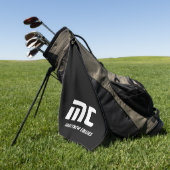 Modern Simple Black and White Masculine Monogram Golfhanddoek (Groen)