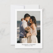 Modern Simple Black and White met Photo Wedding Bedankkaart (Voorkant)