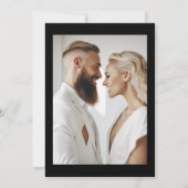 Modern Simple Black and White Photo Wedding Kaart (Achterkant)