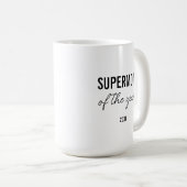 Modern Simple Black and White Script Supermom Koffiemok (Voorkant rechts)