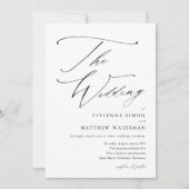 Modern Simple Black and White Wedding Kaart (Voorkant)